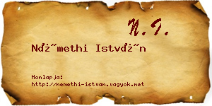 Némethi István névjegykártya